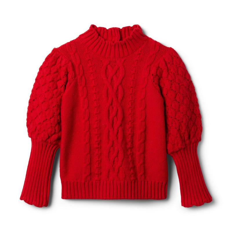 Cable Knit Scalloped Collar Sweater - Janie And Jack